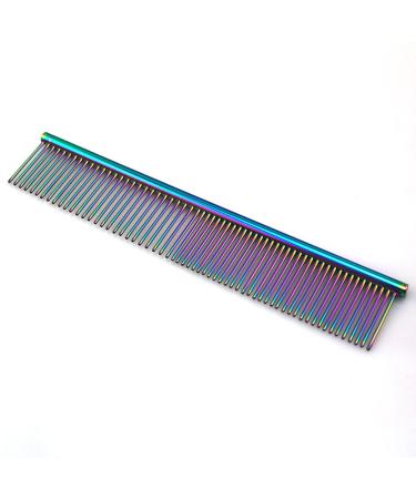 ZoCr Stainless Steel Pet Comb for Dogs Cats, Pet Grooming Comb with Different Spaced Rounded Teeth (Colorful)