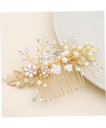FRCOLOR Hair Jewelry for Women Hair Accessories for Women Wedding Hair Accessories Handmade Hair Combs Golden Hair Comb Tiara Rhinestone Comb Pearl Hair Comb Crystal Headgear Bride - Buy Online on GoSupps.com