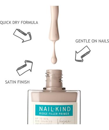 NAILKIND Nail Ridge Filler Primer & Treatment - Vegan Natural Nail Polish with Satin Finish - Covers Imperfections Conditions Nails - With Vitamin E - For Fresh Youthful Nails - 8ml Nail Ridge Filler Primer + Treatment - Buy Online on GoSupps.com