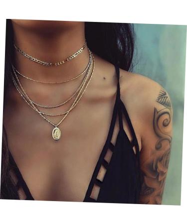 COLLBATH Ladies Necklaces Fashion Unique All-match Stylish Multilayer Pendant Necklace Trendy Choker Necklace for Ladies Women Girls Womens Chain Necklace - Buy Online on GoSupps.com