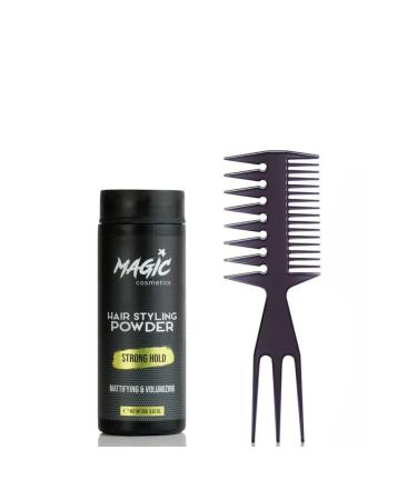 Magic Cosmetics Hair Styling Powder 20gr | Unisex Root Hair Styling Powder | Matt Look | Anti-Gravity Powder Styler & 034 Hair Beard Styling Comb | Flexible | Anti-Static Handle | For Hair and Beard POWDER WAX AND COMB 034
