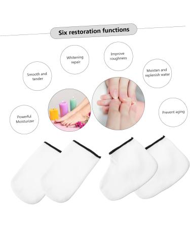 minkissy 6 Pairs Hand and Foot mask Wax Hand Gloves Women Skin SPA Accessory Paraffin Wax Mitt Wax Tools Paraffin Wax for Hands Wax Bath Gloves moisturizing White Foot Bag Knitted Fabric - Buy Online on GoSupps.com