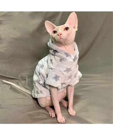 TENGTUD Hairless Cat Clothes Sphynx/Devon Cat Autumn And Winter Thicken With Hat Clothes-M - Buy Online on GoSupps.com
