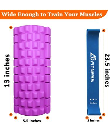 Buy Fascia Roll Purple with 3 Resistance Straps - Lightweight Spine Roller for Pain Relief | International Shipping - Buy Online on GoSupps.com