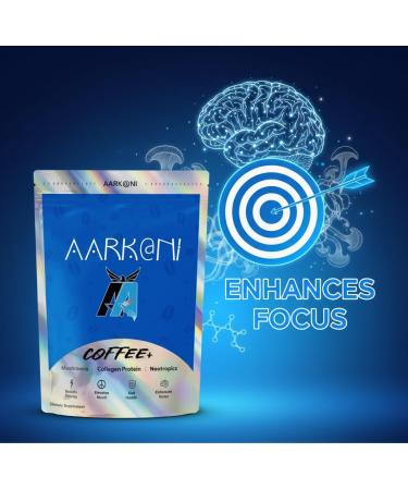 Aziz Arkani Aarkani Coffee+ Mushroom Coffee with Collagen Protein & Nootropics  Lion s Mane Reishi & Chaga Adaptogens  Jitter Free Energy Elevated Mood Gut & Brain Support  30 Servings - Buy Online on GoSupps.com