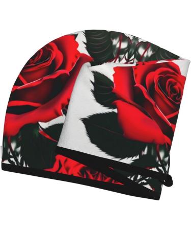 Buy Red Rose Coral Velvet Quick-Dry Hair Cap | Travel & Home Hair Towel Wrap for Men & Women - Buy Online on GoSupps.com