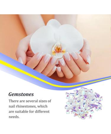 dijiusidy 50 Pieces Glass Crystal Set Eye-catching Personalized Nail Art Rhinestones DIY Handcraft Manicure Accessories for Card Making Jellry White - Buy Online on GoSupps.com