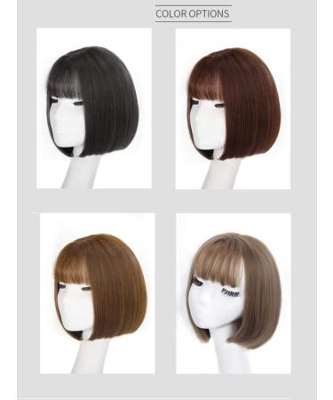 Short Light Brown Wig for Women - Natural Bobo Style Full Headgear | Trendy Round Face Hair Set - Buy Online on GoSupps.com