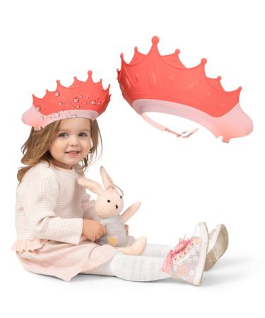 Shower hood children hair washing children baby adjustable crown hair washing child protection shield for 1-9 years baby toddlers wash careful hair (pink)