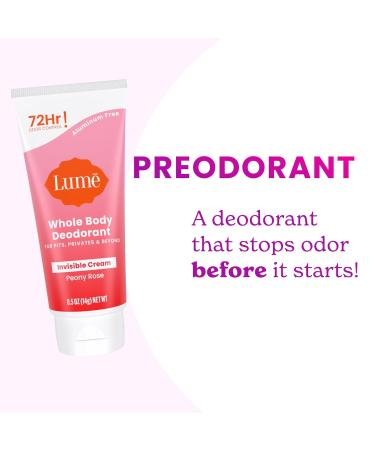 Lume Whole Body Deodorant - Mini Travel Size Invisible Cream Tube - Trial Size -72 Hour Odor Control - Doctor Developed - Aluminum Free Baking Soda Free - .5oz (Pack of 2) (Peony Rose) - Buy Online on GoSupps.com