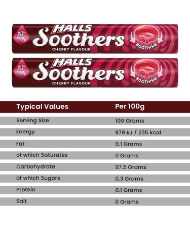 Halls Soothers 4 Cherry Flavour with Real Fruit Juice - Liquid Centre for Instant Refreshment | VR Angel - Buy Online on GoSupps.com