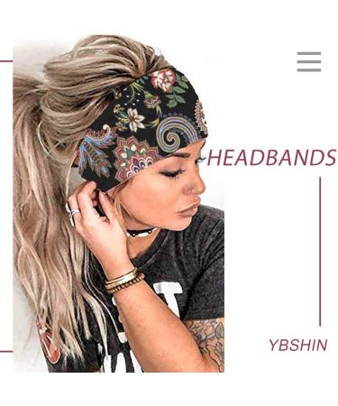 Boho Wide Headbands Black African Headwraps Set 6 - Buy Online on GoSupps.com