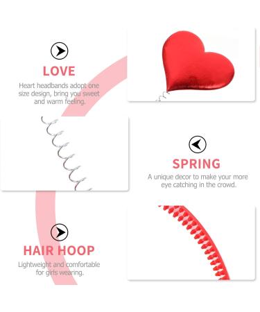 Minkissy 3D Red Glitter Heart Headband - 4-Piece Hair Accessories for Valentine's Day & Weddings - Buy Online on GoSupps.com