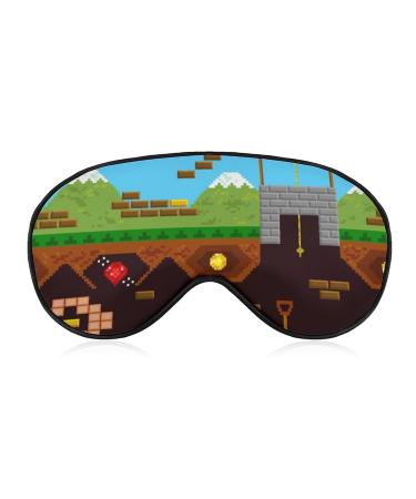 Retro Video Game Playing Sleep Mask Eye Cover for Sleeping Blindfold with Adjustable Strap Blocks Light Night Travel Nap for Men Women