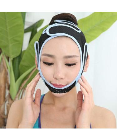 Thin Face Belt - V Facial Lifting Bandage for Double Chin Tightening | Black & Blue Sleep Mask | International Shipping - Buy Online on GoSupps.com