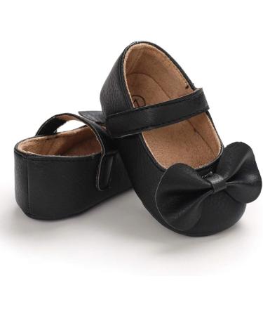 LACOFIA Baby Girls Anti-Slip Mary Jane Shoes | Infant Princess Party Prewalkers 6-12 Months | Bowknot Design | C Black - Buy Online on GoSupps.com