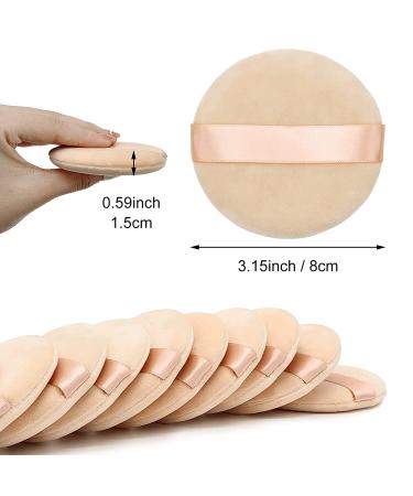 12 Piece Cotton Powder Puff Set - Soft Sponge Velvet Puffs for Loose Body Makeup - Buy Online on GoSupps.com