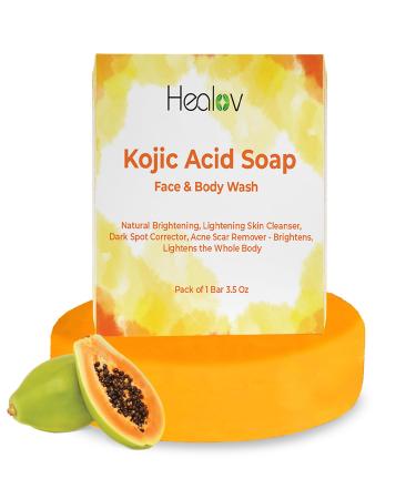 Kojic Acid Soap for Face & Body - All Natural Kojic Acid Face Wash with Turmeric - Kojic Face Cleanser for Even Tone Bright Complexion Glowing Skin - for All Skin Types
