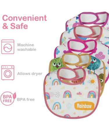 Vicloon Baby Bandana Dribble Bibs 7pcs - Teething Bibs for Boys and Girls | Soft & Absorbent Infant Bibs | Unisex Pink-white - Buy Online on GoSupps.com