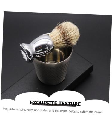 Shop Ipetboom Beard Brush Set for Men - Complete Shaving Kit with Mustache Brush & Razor - Premium Silver Beard Grooming Tools - Buy Online on GoSupps.com