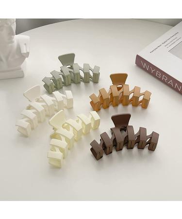 Matte Large Hair Claw Clip - 4.5 Inch Non-Slip Claw for Thick or Thin Hair - Strong Hold - 5 Colors - Women/Girls Accessory - Buy Online on GoSupps.com
