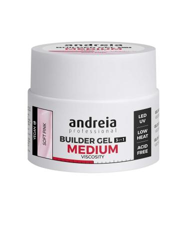 Andreia Professional Nailgel structure with medium viscosity- ideally as a base and overlack for gel structure LED & UV NAGELUNK-SET- Zartrosa 44G