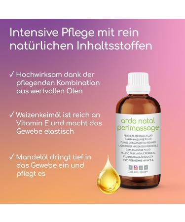 Ardo Natal Perimassage Damm Massage Oil 50ml - All-Natural Formula for Enhanced Elasticity & Sensitive Skin Care - Buy Online on GoSupps.com