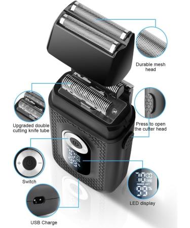 Rechargeable Electric Shaver with LCD Display - Portable Cordless Men's Multifunctional Razor & Beard Trimmer for International Shipping - Buy Online on GoSupps.com