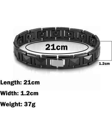 Men's Tungsten Steel and Ceramic Black Bracelet - 21 cm | Durable & Stylish International Shipping Available - Buy Online on GoSupps.com