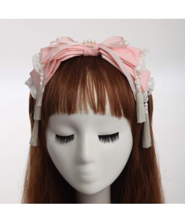 GRACEART Lolita Big Bowknot Lace Hairband Headband Pink - Buy Online on GoSupps.com