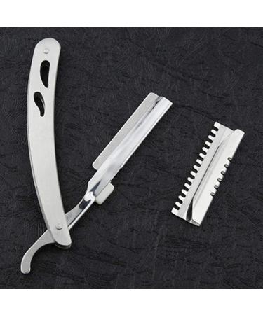 Minkissy Man Folding Razor - Vintage Straight Edge Razor with Interchangeable Blades for Eyebrow Shaping & Hair Clipping - Rustproof Steel - Buy Online on GoSupps.com