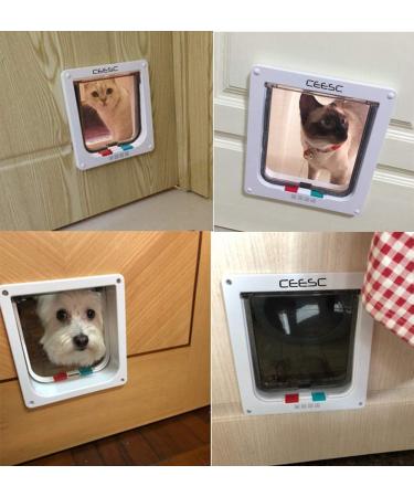 CEESC Extra Large Cat Door - 4 Way Locking Weatherproof Pet Door for Cats & Dogs - Fits Interior and Exterior Doors - 24.8 Circumference (White) - Buy Online on GoSupps.com