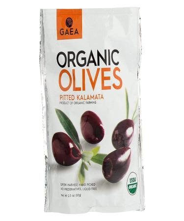Gaea Organic Snack Pack Pitted Kalamata Olives with Sea Salt and Vinegar - 2.3 oz (Pack of 8) â¦ - Buy Online on GoSupps.com