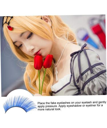 ABOOFAN 2 Pairs Blue Long Eyelashes Halloween Fake Lashes Makeup Long Fake Eyelashes Halloween Artificial Eyelashes Halloween Makeup Eyelashes Cosplay Miss False Eyelashes - Buy Online on GoSupps.com