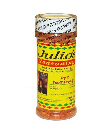Julio's Tortilla Chips Famous Seasoning Bottle, 8 oz.