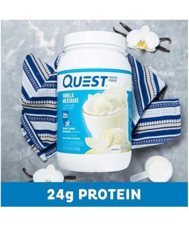 Quest Vanilla Milkshake Protein Powder Bundle 24g Protein 1g Sugar 3 & 1.6 Pound Low Carb Gluten Free 43 & 23 Servings - Buy Online on GoSupps.com