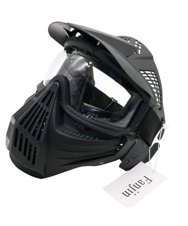 Paintball Mask, Airsoft Mask, Tactical Masks Full Face Gear with Goggles Impact Resistant for Hunting CS Survival Games Halloween Cosplay and Outdoor Activities Black Clear lens - Buy Online on GoSupps.com