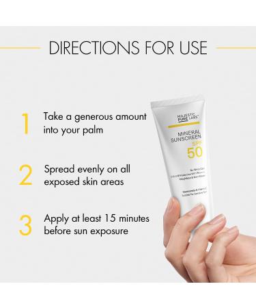 100% Mineral Sunscreen SPF 50 - Zinc Oxide & Titanium Dioxide | No White Cast Vitamin E & Niacinamide for Healthy Glow | UVA/UVB Protection 3 oz - Buy Online on GoSupps.com