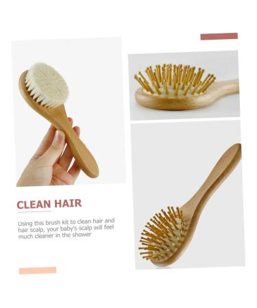 PLAFOPE 1 Set Baby Hair Brush and Hair Dryer Set with Scalp Massage and Wood Comb - Newborn and Baby Hair Care Essentials - Buy Online on GoSupps.com
