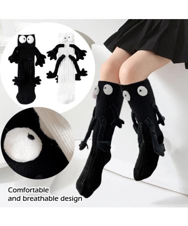 Cute Magnetic Couple Doll Socks for Women Men - Funny Mid-Tube 3D Socks - White - One Size - Buy Online on GoSupps.com