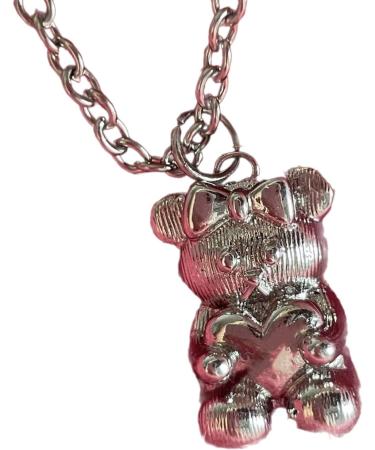 Oralgo Cute Bear Pendant Necklace - Fashionable Hip-Hop Style Collarbone Chain Ornament for Everyday Use - Buy Online on GoSupps.com