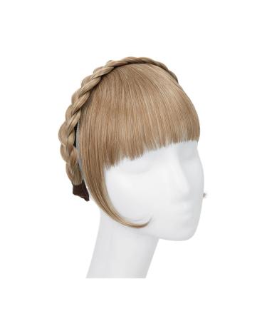 Fake Bangs Synthetic Headband Bangs Extension Fake Hair Blunt Fringe With Long Sides for Women Natural Flase Black Brown Blonde Bang Bangs Hair Clip Extensions(27B-613)