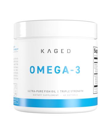 Kaged Omega 3 Softgels | Unflavored | Fish Oil Supplement | 3000mg Omega 3 Fatty Acid with EPA & DHA | Ultra-Pure No Fish Burps | Supplements for Men & Women | 30 Servings