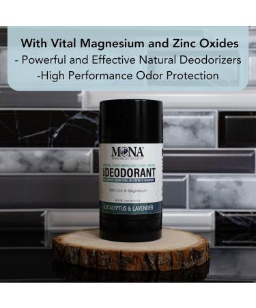 All Natural Deodorant for Men Aluminum Free | Hypoallergenic Magnesium Deodorant for Sensitive Skin | Absorbs Sweat | Won t stain clothes | By MONA Brands (Eucalyptus Lavender 2.65 Oz) - Buy Online on GoSupps.com