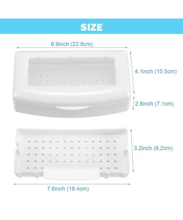 Best Nail Tool Sterilizer Box | Plastic Sterilization Tray for Tweezers & Eyelash Extensions | White Organizer for Estheticians - Buy Online on GoSupps.com