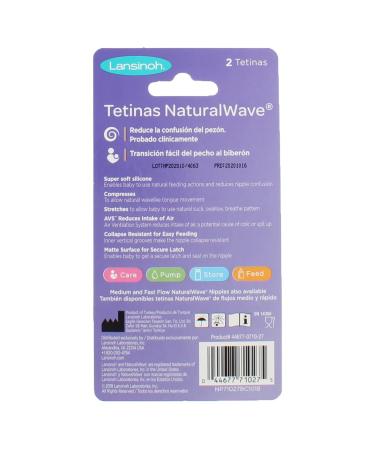 Lansinoh NaturalWave Slow Flow Nipples - 2 Pack for Breastfeeding Support - Buy Online on GoSupps.com