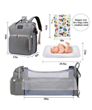 ANWTOTU Diaper Bag Backpack with Changing Station 7 in 1 | Multi-Function Waterproof Mommy Bag with USB Port | Grey - Buy Online on GoSupps.com
