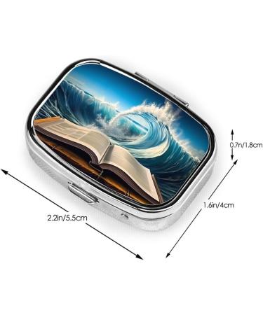 Buy Wave Printed Small Pill Case - 2 Compartment Travel Pill Organizer & Cute Pill Box for Pocket & Purse - Buy Online on GoSupps.com