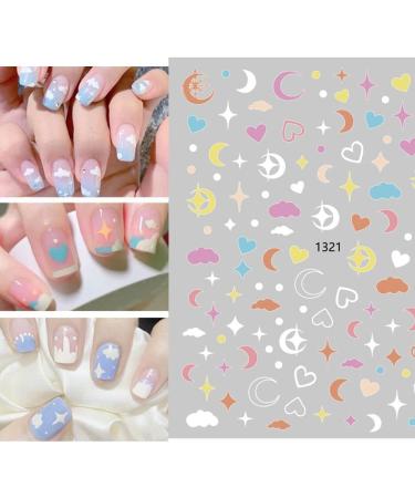 PC Hot Self-adhesive Back Glue Nail Supplies DIY Salon Nails Sticker for Summer Star Cloud Nail Sticker Nail Art Decorations Nail Art Sticker(1322) Style1322 - Buy Online on GoSupps.com