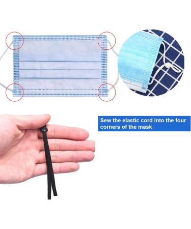 200PCS Adjustable Black & White Face Mask Elastic with Comfortable Ear Hanging Rope - Buy Online on GoSupps.com